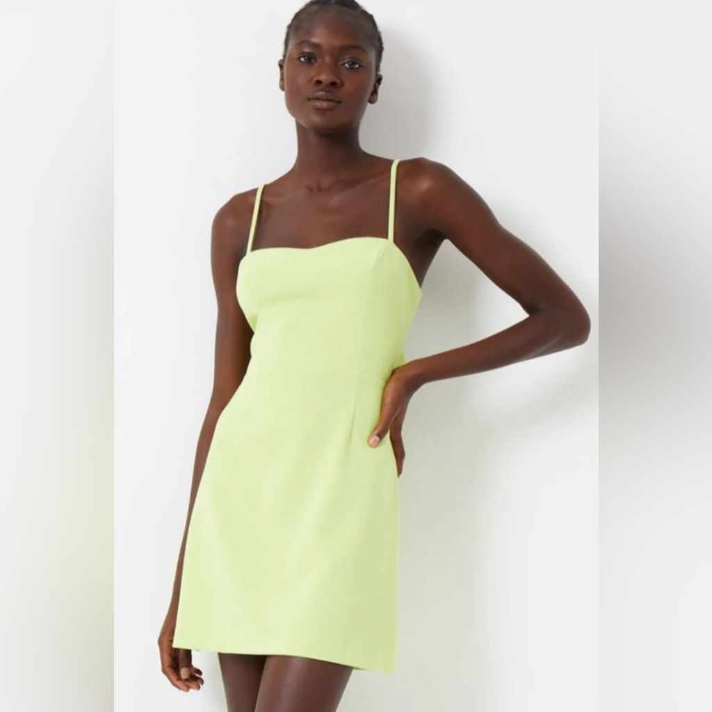 French Connection Lime Green Spaghetti Strap Dress
